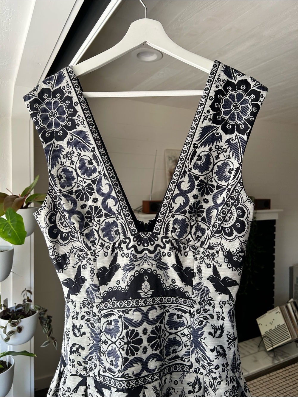 By Anthropologie V-Neck Drop Waist Midi Dress - Picture 5 of 8